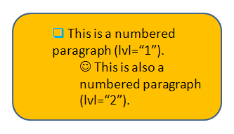 Shape with text - character with color as bullet